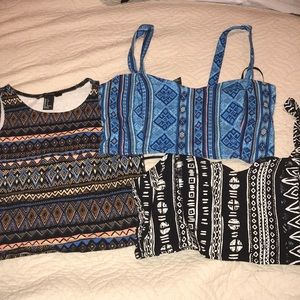 Tribal crop tops